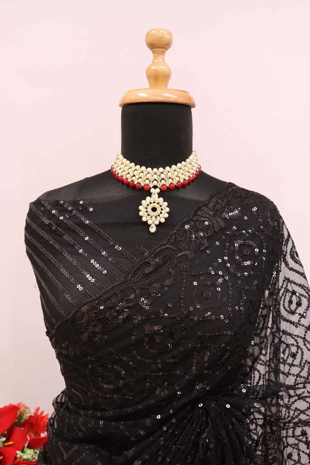 Party Special Butterfly Sofy net with Embroidery Sequence work Black color saree collection at best rate